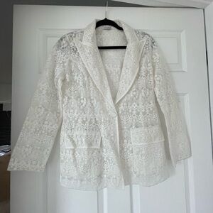 ADORE: Elegant White Lace Women's Jacket (Size M)
